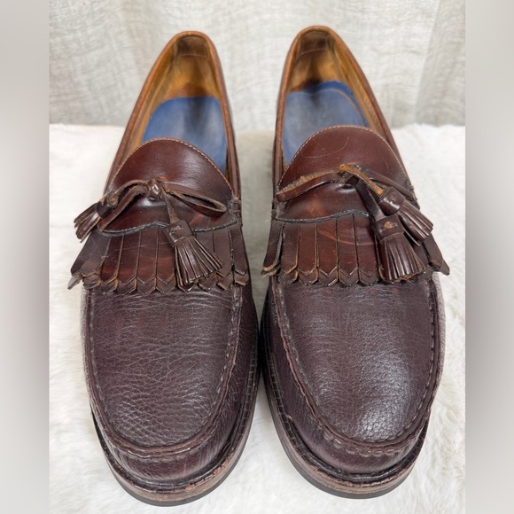 E.T. Wright men’s tassel loafers in a rich br main image 8